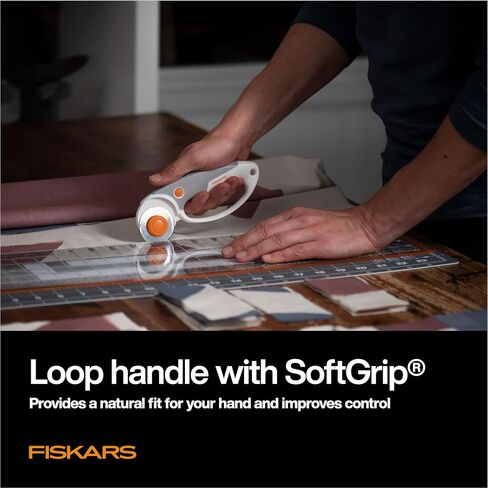 Fiskars Loop Rotary Cutter, Explore Collection Mountain Haze, Precision-Ground Steel Blade for Fabric, Felt and Vinyl, 45mm in Saudi Arabia
