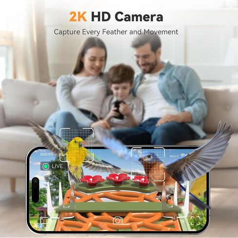Rayki Metal Solar Smart Birder مع الكاميرا ، AI مع الأضواء الشمسية ، 2K HD CAM & WIFI ، تنبيهات وصول فورية ، هدية مثالية لمحبي الطيور in Kuwait