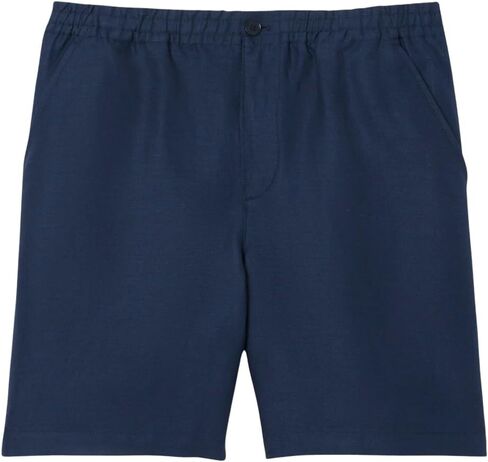 Lacoste Men's Regular Fit Linen Shorts, Navy Blue, Medium in Saudi Arabia