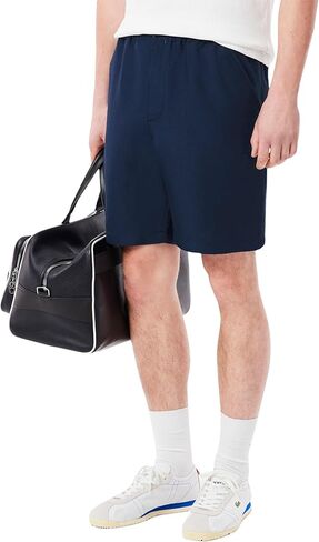 Lacoste Men's Regular Fit Linen Shorts, Navy Blue, Medium in Saudi Arabia