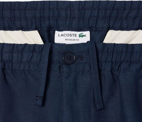 Lacoste Men's Regular Fit Linen Shorts, Navy Blue, Medium in Saudi Arabia