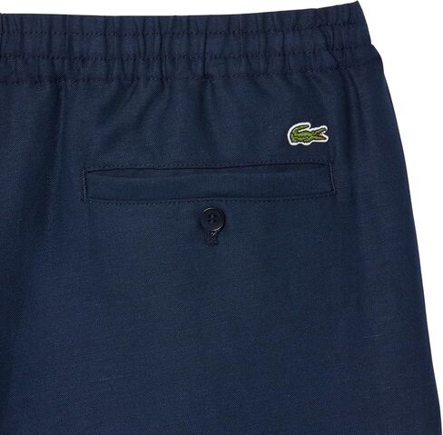 Lacoste Men's Regular Fit Linen Shorts, Navy Blue, Medium in Saudi Arabia