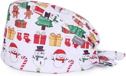 Kousenpu Scrub Caps for Women, Adjustable Women's Surgical Cap with Buttons, Breathable Cute Design for Nurses and Doctors in Kuwait
