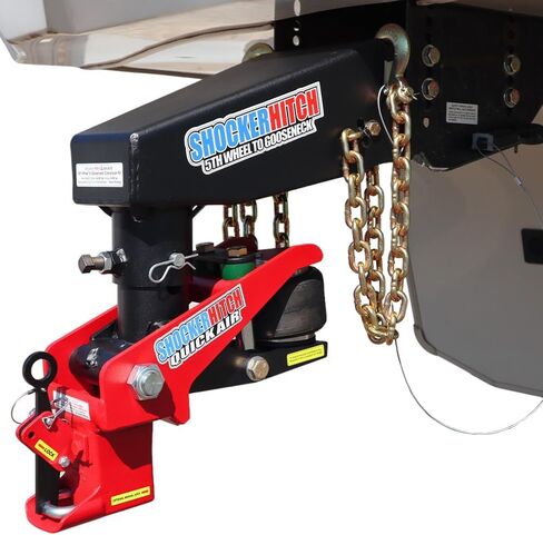 Shocker Quick Air 5th Wheel to Gooseneck Air Hitch & Shift Lock Coupler Conversion Kit with Chain Kit, Lippert 1621 0719 & RhinoBox, w/Chain Kit in Saudi Arabia