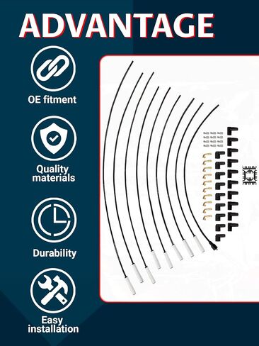 Universal 9001c Extreme 9000 Sclop Plug Wire Set 8mm ، 90 درجة أحذية خزفية بيضاء in Kuwait