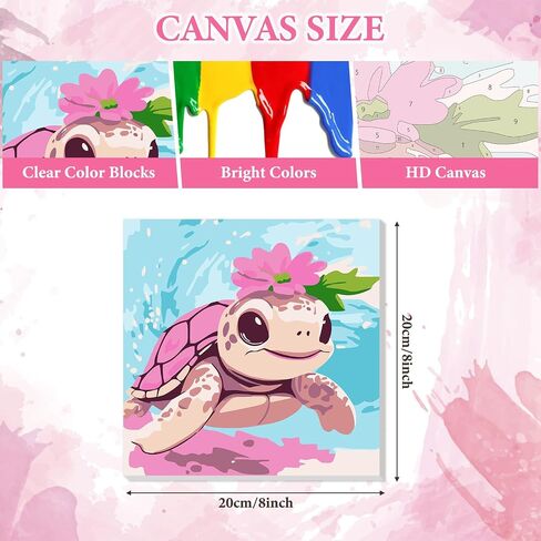 Naimoer 4 Pack Paint by Numbers Kit for Kids ، Dinosaurs Kids Paint بأرقام تتراوح أعمارهم بين 4-8-12 مع قماش مؤطر ، سهلة اللوحة DIY Color by Number Attives for Home Wall Decor Gift 8 × 8 بوصة in Kuwait