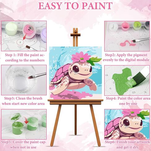 Naimoer 4 Pack Paint by Numbers Kit for Kids ، Dinosaurs Kids Paint بأرقام تتراوح أعمارهم بين 4-8-12 مع قماش مؤطر ، سهلة اللوحة DIY Color by Number Attives for Home Wall Decor Gift 8 × 8 بوصة in Kuwait