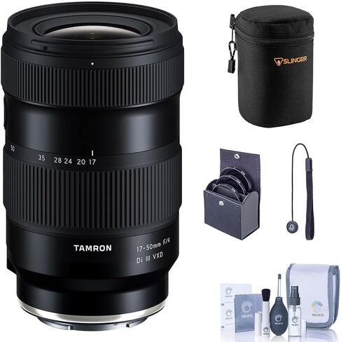 عدسة Tamron مقاس 17-50 مم f/4 Di III VXD لهاتف Sony E، حزمة مع طقم فلتر 67 مم، علبة عدسات ناعمة متوسطة الحجم، طقم تنظيف ورباط غطاء العدسة in Saudi Arabia