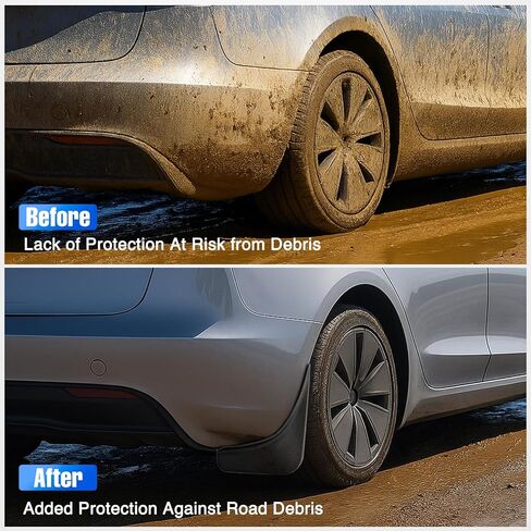 اللوحات الطينية Nilight لـ Tesla Cybertruck 2023 2024 2025 ، لا تتناسب مع حرس الحفر الدقيق إلى الحماية من حراس الرش الشاق ، مجموعة الأمامية والخلفية in Saudi Arabia