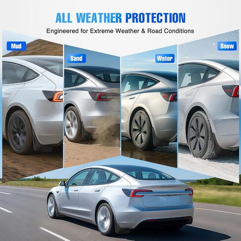 اللوحات الطينية Nilight لـ Tesla Cybertruck 2023 2024 2025 ، لا تتناسب مع حرس الحفر الدقيق إلى الحماية من حراس الرش الشاق ، مجموعة الأمامية والخلفية in Saudi Arabia