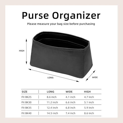 Luxury Silk Purse Organizer for Birkin 35 Silky Smooth Handbag Insert with Hidden Zipper, Lightweight and Supportive Tote Shaper for Elegant Storage (Goldenbrown) in Kuwait