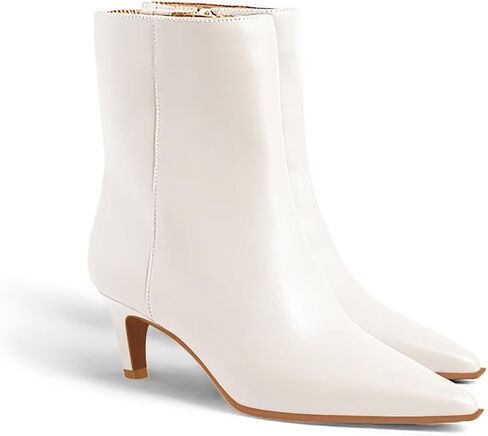 Coutgo Ankle Boots for Women Kitten Low Heel Pointed Toe Booties Side Zipper Fall Shoes in Saudi Arabia
