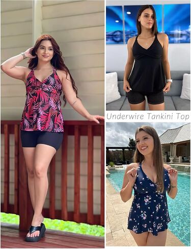 Women Underwire Tankini Top - Flowy Swimsuit Top Only Cross Back Twist Bathing Suit No Bottom 2025 in Saudi Arabia