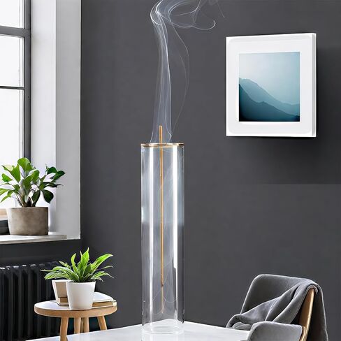 Incense Holder,Incense Holder for Sticks with Removable Glass Ash Catcher, for Meditation and Yoga Room (Golden Leaf) in Saudi Arabia