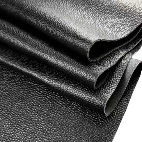 Black Leather, 1.4-2.0mm Thickness for Wallets, Briefcases, Sofa & Stool, Leather Sheets for Crafting (Black lizhiwen16×32 in Kuwait