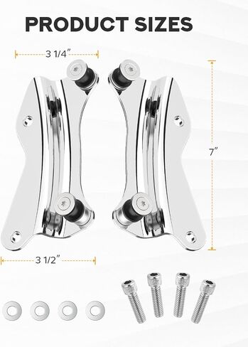PBYMT 4 Point Docking Hardware Kit Chrome Compatible for Harley Davidson Road Glide Road King Street Glide Electra Glide 2014-2024 in Saudi Arabia