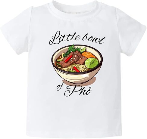 Little Bowl of Pho Vietnamese Food Cute Baby Bodysuit, Kids & Toddler T-Shirt - Funny Outfit for Girls Boys Baby Shower Foodie Tee in Kuwait