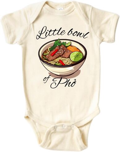 Little Bowl of Pho Vietnamese Food Cute Baby Bodysuit, Kids & Toddler T-Shirt - Funny Outfit for Girls Boys Baby Shower Foodie Tee in Kuwait