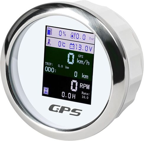 WATERWICH 85mm 6 in 1 Gauge Set Speedometer + Tachometer + Water Temperature Gauge + Fuel Level Meter + Oil Pressure Gauge + Voltmeter for Car Marine Truck Boat in Saudi Arabia