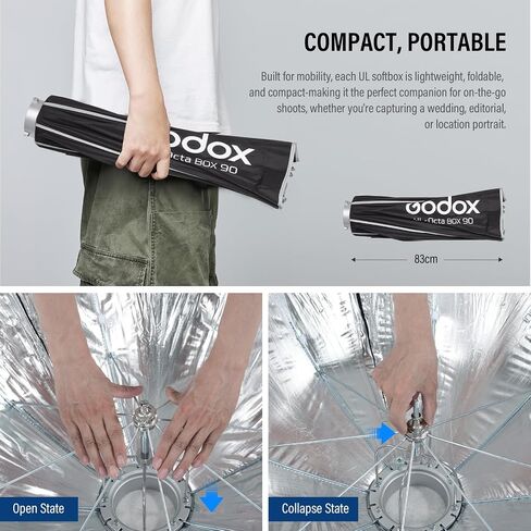 Godox ul 23.62 '' Octagon Softbox Quick release Bowens Mount Smbrella Soft Box with Honeycomb Grid Light Miffusers Carry for Bowens Mount Lights for SmallRig for Neewer for Godox for Godox in Saudi Arabia