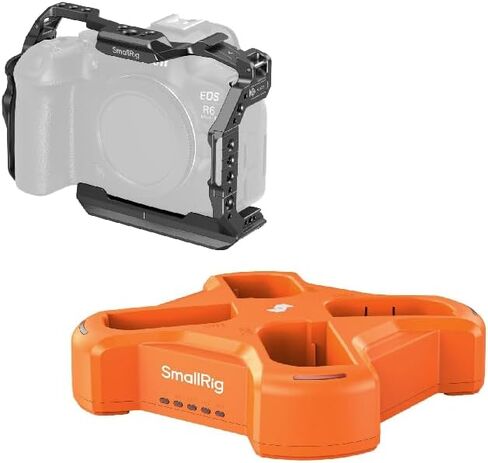 قفص كاميرا SmallRig R6 Mark II لكاميرا Canon وشاحن ذو 4 فتحات لبطارية Canon LP-E6NH in Saudi Arabia