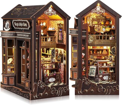 Sunnino Book Nook Kit - DIY Miniature House Kit Doll House 3D Wooden Buzzles with LED Lights و Book Nook Kits للبالغين والمراهقين أفضل الهدايا لأصدقاء العائلة in Kuwait