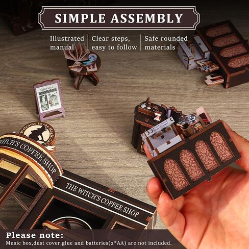 Sunnino Book Nook Kit - DIY Miniature House Kit Doll House 3D Wooden Buzzles with LED Lights و Book Nook Kits للبالغين والمراهقين أفضل الهدايا لأصدقاء العائلة in Kuwait