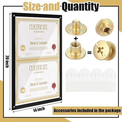 14 × 20 إطار دبلوم مزدوج أكريليك لمدة 8.5 × 11 دبلومات ، شهادات ، درجات ، مستندات واضحة جدار جبل إطار الصورة العائمة العائمة. in Saudi Arabia