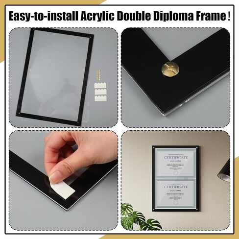 14 × 20 إطار دبلوم مزدوج أكريليك لمدة 8.5 × 11 دبلومات ، شهادات ، درجات ، مستندات واضحة جدار جبل إطار الصورة العائمة العائمة. in Saudi Arabia