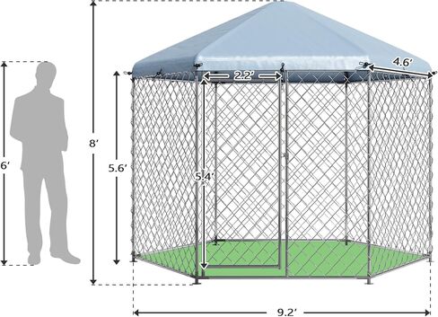 بيت الكلب للكلاب للخارج ، 7'L x 5.9'W x 5.05'H حاويات الكلب الكبيرة للكلاب الكبيرة ، و playpen الكلب مع السقف ، وركض الكلب السلك المعدني in Saudi Arabia