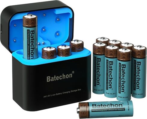 8 Pieces Rechargeable AA Lithium Battery, 1.5V 3700mWh AA Battery Lithium Rechargeable, Compatible with Trail Camera and Game Controller etc (Without Charger) in Saudi Arabia