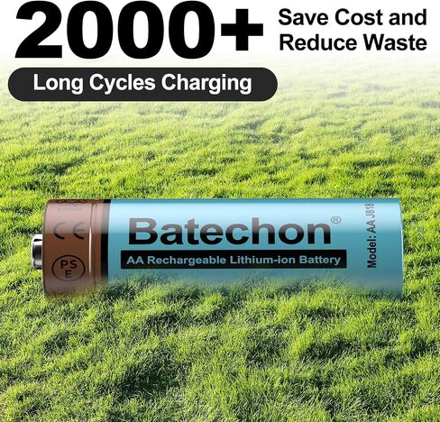 8 Pieces Rechargeable AA Lithium Battery, 1.5V 3700mWh AA Battery Lithium Rechargeable, Compatible with Trail Camera and Game Controller etc (Without Charger) in Saudi Arabia