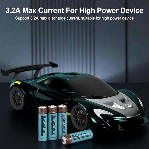 8 Pieces Rechargeable AA Lithium Battery, 1.5V 3700mWh AA Battery Lithium Rechargeable, Compatible with Trail Camera and Game Controller etc (Without Charger) in Saudi Arabia