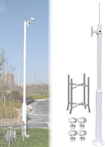 Outdoor Security Camera Mounting Pole,8FT to 20FT Free Standing Post for Backyard Garden Driveway,Camera Mounting Bracket Pole(16ft/500cm) in Saudi Arabia