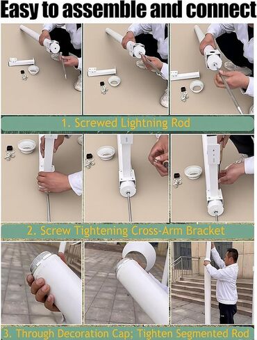 Outdoor Security Camera Mounting Pole,8FT to 20FT Free Standing Post for Backyard Garden Driveway,Camera Mounting Bracket Pole(16ft/500cm) in Saudi Arabia