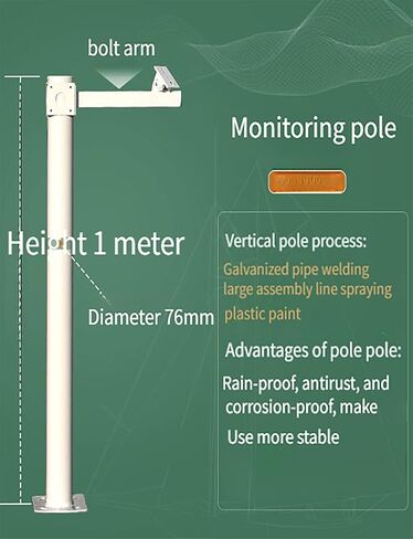 Outdoor Security Camera Mounting Pole,8FT to 20FT Free Standing Post for Backyard Garden Driveway,Camera Mounting Bracket Pole(16ft/500cm) in Saudi Arabia