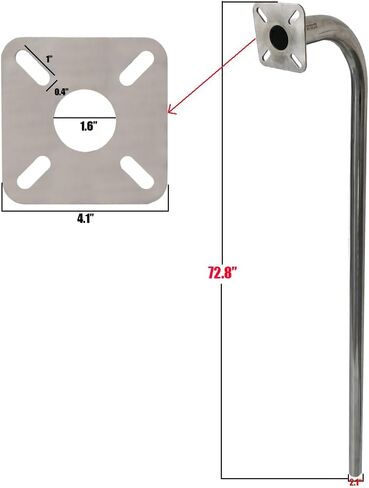 Stainles Steel Gooseneck Pedestal Keypad Stand, Access Control Keypads Mounting Post 5.1"x5.1"x42.5", Universal Gooseneck Pad Mount Pedestal in Saudi Arabia