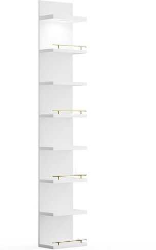 وحدة رف الجدران reibii 6 من الدرجة الأولى ، أبيض نقص الرف ، الرفوف العائمة الغرور مع ضوء LED ، عرض أرفف عائمة لغرفة النوم ، غرفة المعيشة ، المكتب in Kuwait