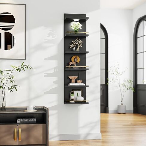 وحدة رف الجدران reibii 6 من الدرجة الأولى ، أبيض نقص الرف ، الرفوف العائمة الغرور مع ضوء LED ، عرض أرفف عائمة لغرفة النوم ، غرفة المعيشة ، المكتب in Kuwait