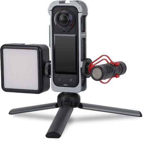 قفص أرنب معدني + غطاء عدسة سيليكون لحافظة الإطار الواقي Insta360X5 مع واجهة مغناطيسية سريعة التحرير وثلاث واجهات للأحذية الباردة in Kuwait