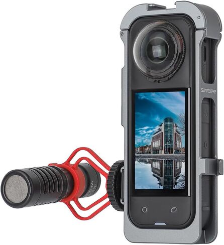 قفص أرنب معدني + غطاء عدسة سيليكون لحافظة الإطار الواقي Insta360X5 مع واجهة مغناطيسية سريعة التحرير وثلاث واجهات للأحذية الباردة in Kuwait