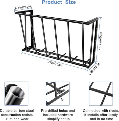 Hay Rack, 40’’ Hay Feeder Wall Mount, 25 Gallon Capacity Easy Install & No Wast Design Metal Corner Hay Feeder for Goat, Idea for Sheep, Livestock Feeders Hanging Indoor/Outdoor in Saudi Arabia