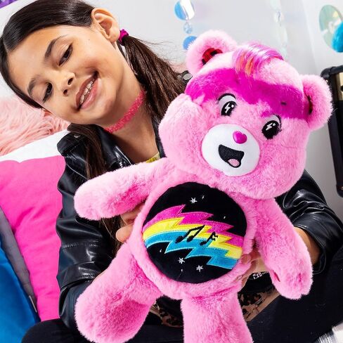 Care Bears - 14 "Rock theme Grumpy Bear - أقحشة متوسطة الحجم - أفخم ناعم وقابل للتطبيق ، حيوان محشو للفتيات والفتيان ، الأعمار 4+ in Kuwait