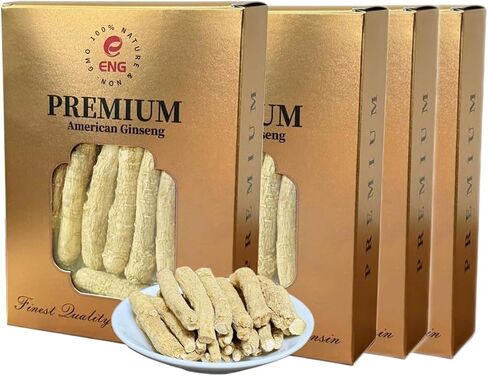ENG Wisconsin American Medium Ginseng Root – 4oz/Box – Premium USA Ginseng Root – Energy & Immune Support (Pack of 1) (1) in Saudi Arabia