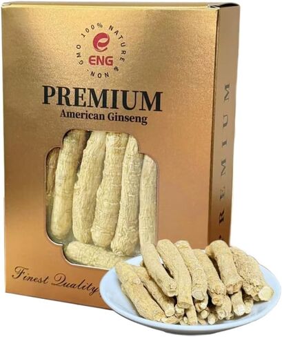ENG Wisconsin American Medium Ginseng Root – 4oz/Box – Premium USA Ginseng Root – Energy & Immune Support (Pack of 1) (1) in Saudi Arabia