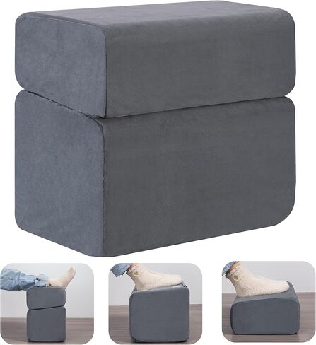 راحة قدم Ganondorf أسفل مكتب في العمل قابلة للتعديل قابلة للتعديل تحت المكتب براز القدم المريحة لوسادة الساق المكتبية للمكتب لمسند القدمين مع غطاء قابل للغسل ، أسود in Kuwait