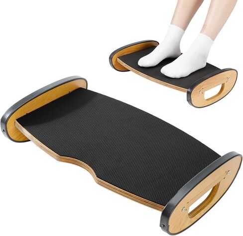Solid Wood Foot Rest for Under Desk at Work - Ergonomic Foot Stool Under Desk,Rocking Foot Rest with All-Non-Slip Mat for Feet Support Leg Under Stools Footrest for Home Office Gaming in Saudi Arabia