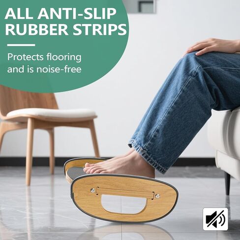 Solid Wood Foot Rest for Under Desk at Work - Ergonomic Foot Stool Under Desk,Rocking Foot Rest with All-Non-Slip Mat for Feet Support Leg Under Stools Footrest for Home Office Gaming in Saudi Arabia
