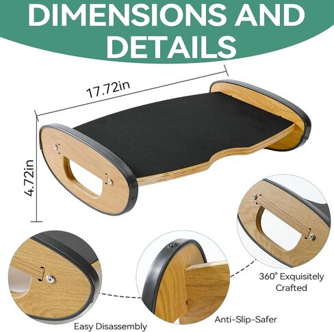 Solid Wood Foot Rest for Under Desk at Work - Ergonomic Foot Stool Under Desk,Rocking Foot Rest with All-Non-Slip Mat for Feet Support Leg Under Stools Footrest for Home Office Gaming in Saudi Arabia