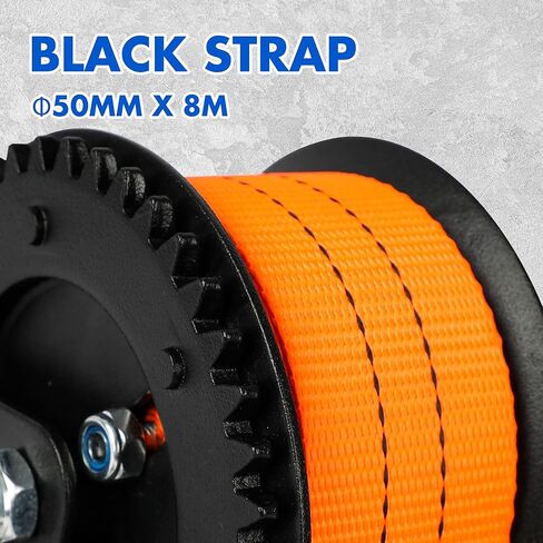 مقطورة القوارب Winch 3500 رطل يدوية مع حزام أسود 33 قدمًا (10 م) ، نسبة الصلب الصلبة 4: 1/8: 1 ترس ، إلى الأمام والعكس مقاوم للماء لمقطورة شاحنة القوارب ATV in Kuwait